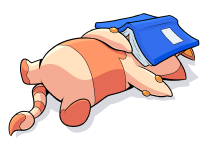 A small running character